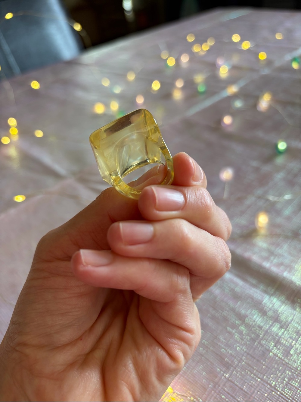 Champagne Color Statement Ring - Picture 4 of 7